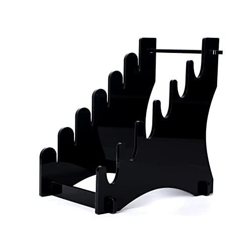 Dagger Stand Knife Display Stand,Acrylic Desktop Display Stand Holds 6 Knives For Hunting Knife,Dagger,Pocket Knife Display (Black) #TOP2