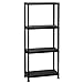 Étagère en Plastique 4 Niveaux Noir 138 cm
