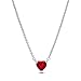 PANDORA Sparkling Heart Halo Pendant Collier Necklace - Adjustable Necklace - Stunning Women's Jewelry - Gift for Her - Sterling Silver with Red Crystal - With Gift Box - 17.7