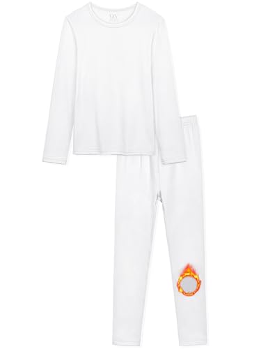 VZV Girls Thermal Underwear Set Thermal Underwear for Kids Fleece Lined Long Johns Kids Base Layer Top and Bottom for Winter