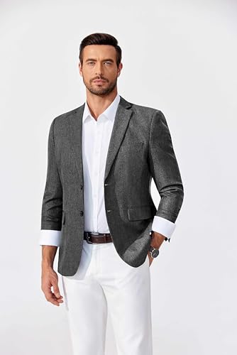 COOFANDY Blazer Mens Gray Lightweight Blazers Jacket Two-Button Sport Coat, Dark Charcoal, XL2
