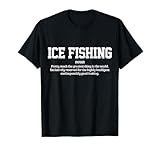 Ice Fishing Apparel & Fisherman Gifts Men's Black Ice Fishing Definition Funny Ice Fisherman Gift T-Shirt