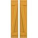Ekena Millwork ARW102BB311X71TUH Americraft Three 2 Exterior Real Wood Joined Board-n-Batten Shutters w/Z-Bar (Per Pair), 10 1/2"W x 71"H, Turmeric