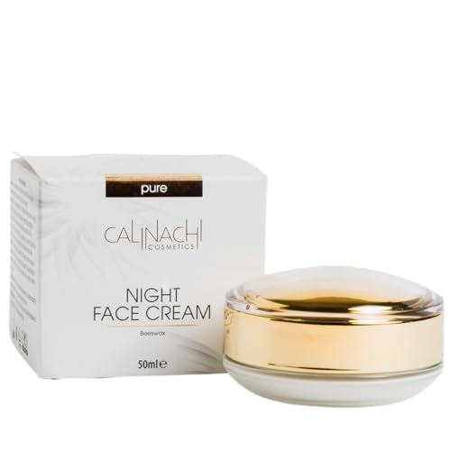 CALINACHI Crema de noche: 50 ml crema de cuidado de la piel para cara, cuello y escote. Regeneradora, hidratante, antiinflamatoria. Para todo tipo de pieles, 50 ml