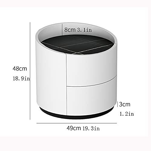Table de chevet ronde avec double tiroirs pour petits espaces