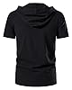 MakingDa Lace Up Viking T Shirt Men with Hood Retro Medieval Costume Cotton Pirate Renaissance Victorian Steampunk Gothic LARP Hooded Tops-Black-2XL #2