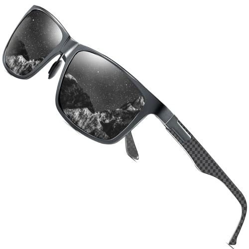 Image of ANYLUV Polarized Sunglasses for Men Rectangular Classic Al-Mg Metal Frame Sun Glasses Mens Sunglasses with UV Protection