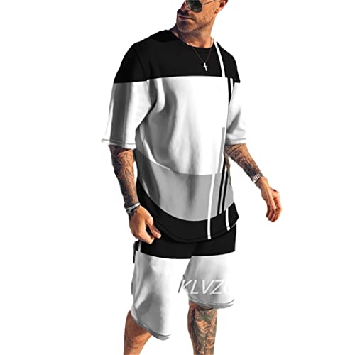 T-shirt et short homme imprimé 3D ensemble été grande taille