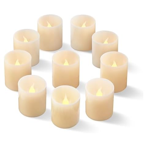 FURORA LIGHTING Ivory Classic Style LED Votive Candles Pack of 24, Realistic Flameless Flickering Tealight Candles for Home, Wedding, Halloween, Christmas, 1.5’’(W) x 1.7’’(H) Cover