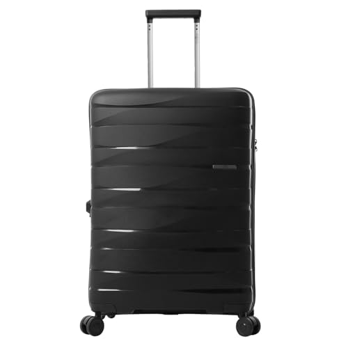 Valise rigide moyenne pour vacances en famille TOTTO Glide M noire 82L