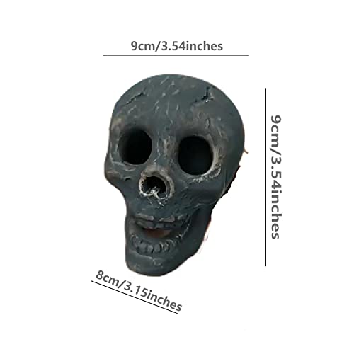 Terrifying Human Skull Fire Pit, Fireproof Imitated Human Skull Ceramic, Durable Reusable Fire Pit Skulls, Halloween Skulls Shaped Fire Stones for Fire Pits Bonfire Campfire Fireplaces (6PCS)