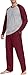 PrinStory Men's Pajama Sets Sleepwear Pjs Lightweight Long Sleeve Crewneck Shirts and Bottoms Soft Comfy Sleep Sets Contrast Color Wine Red US M