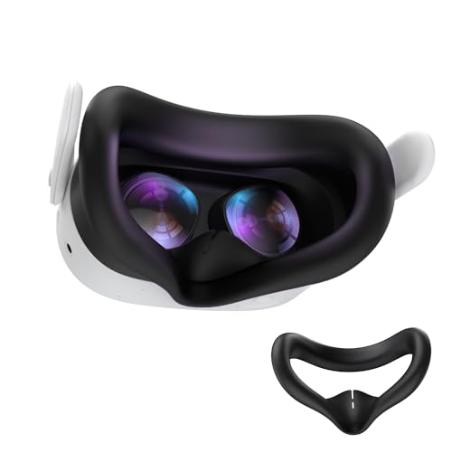 AMVR Silikon Face Cover Kompatibel mit Meta/Oculus Quest 3S Zubehör, Nicht Kompatibel mit Quest 3, Schweißfestes Face Pad, mit Nasenpad, Immersive VR Experience