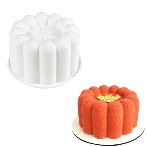 iiecrKiie Mousse Cake Mold -3D Silicone Chocolate Mold for Baking, Nonstick Shaped Mousse Cake Mold, Silicone Pastry Molds for Jello Candy Wax Candle Ice Cube (Individual Concave Flowers)