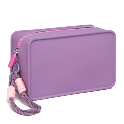 Travistar Silicone Travel Makeup Bag - Large Capacity Make Up Pouch Travel Makeup Organizer Bag...