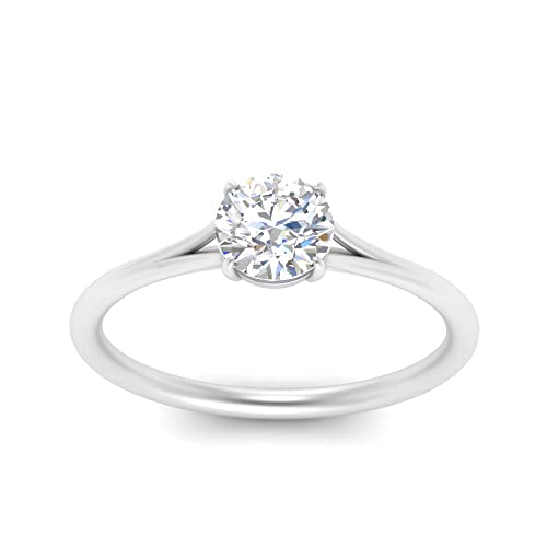 Bague de fiançailles solitaire avec diamant rond pour votre grand jour