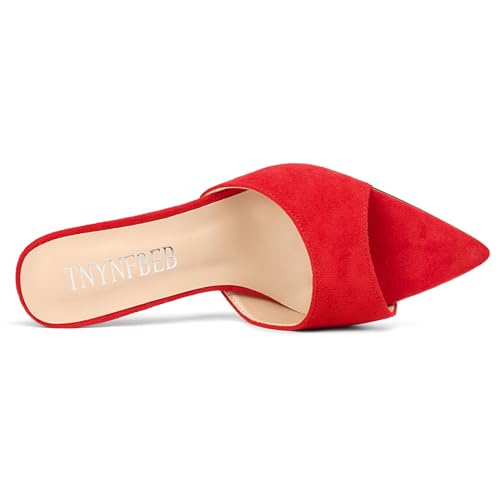 Image of TNYNFBEB Womens Stiletto High Heel Pointed Open Toe Sandals Mules Shoes Slingback Slip-on Prom Party Dress Summer 3.9 Inches Heels