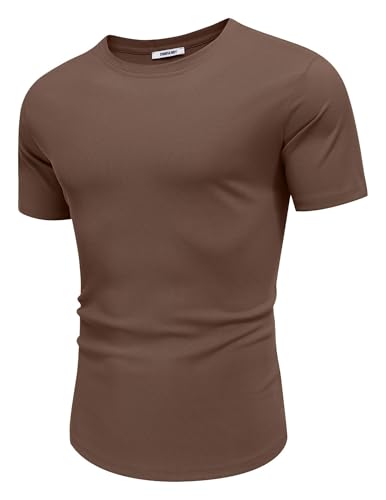Image of COOFANDY Mens Muscle T Shirts Short Sleeve Slim Fit Tshirts Gym Workout Athletic Crewneck Shirt