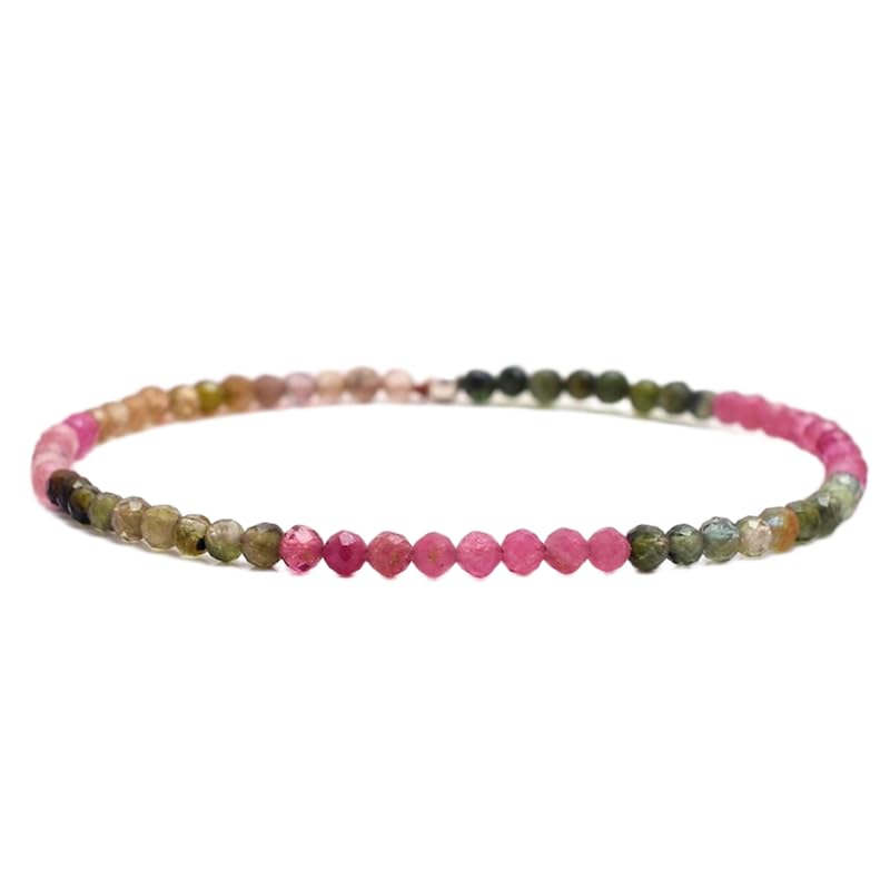 Tourmaline arc-en-ciel naturelle 2.5mm | Bracelet multicolore facetté LK_WOSB_00851