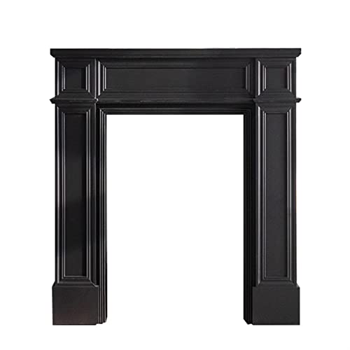 Decorativo Chimenea envolvente, moderna chimenea eléctrica, repisa de madera, gabinete decorativo for el hogar, negro(Pequeño)