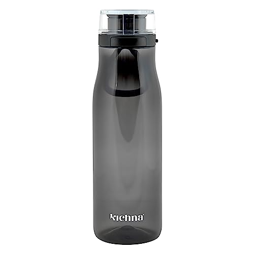 Kichna The Quencher Sports Drinks Water Bottle 700ml, Onyx Black, 700 ml