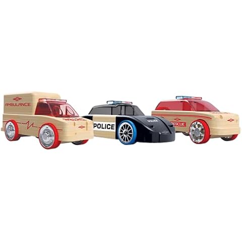 Automoblox Mini Rescue Pack — Wooden Mix-and-Match Vehicles — Build and Rebuild — Ages 4+ Cover