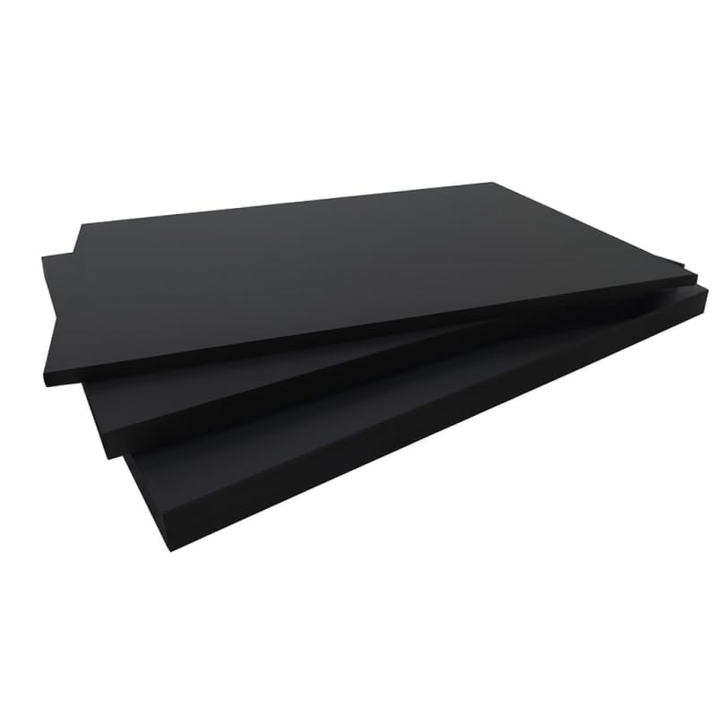 Panneau fibre composite plat et lisse Noir, ep.10 mm, l.40 cm, L.80 cm