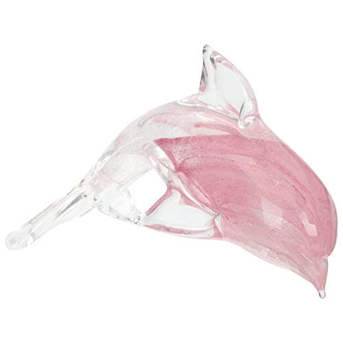 HOMSFOU Glas-Delfin-Figur Mini-Delfin-Statue Kristallkunst Die Im Dunkeln Leuchtet Meerestier-Skulptur Desktop-Ornament Für Home-Office-Desktop-Bücherregal-Dekoration Cover