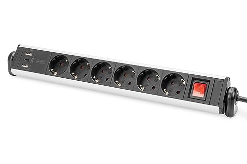 Ciabatta Da Ufficio A 6 Vie Digitus Con 3 Porte Usb