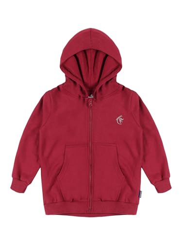 Image of Unisex Kids Solid Full Sleeve Zip Front Open Hooded Sweatshirt