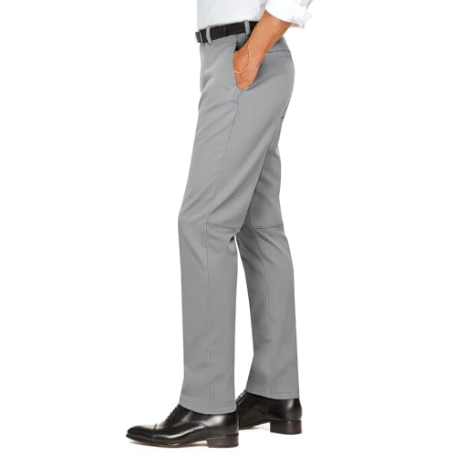 Heyfanee Men's Dress Pants Slim Fit Stretch Expandable Waist Flat Front Chinos Pants for Men3