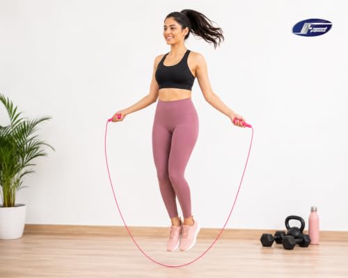 Image of Adjustable Skipping Rope for Men, Women & Kids | PVC Speed Jump Rope with Anti-Slip Handles | Lightweight Cardio Rope for Fitness, Weight Loss, Boxing & Home Workout