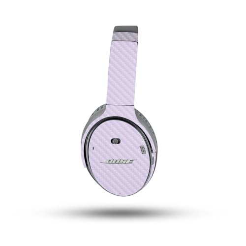 Image of MightySkins Carbon Fiber Skin Compatible with Bose QuietComfort 35 II Headphones - Solid Lilac | Protective, Durable Textured Carbon Fiber Finish | Easy to Apply