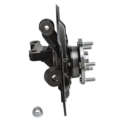 Image of Detroit Axle - 2.5L Front Right Steering Knuckle for 2012-2017 Toyota Camry Passenger Side Steering Knuckle & Wheel Hub Bearing Assembly 2013 2014 2015 2016 Replacement