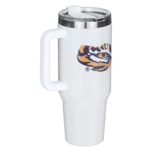 Image of The Memory Company Officially Licensed 40oz White Bling Game Day Tumbler, Louisiana State University