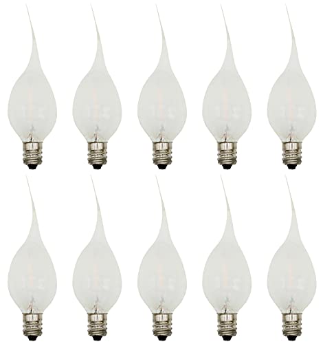 Creative Hobbies Silicone LED Night Light Bulbs, C7 Replacement Light Bulbs â€“ 0.7W Equivalent to 4W 5W 6W 7W Incandescent, White Warm 2700K, Christmas String Lights, Electric Window Candles | 10 Pack