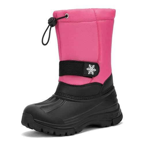 koppu Boys Girls Snow Boots Kids' Waterproof Snow Boots for Winter Slip Resistant Cold Weather Shoes