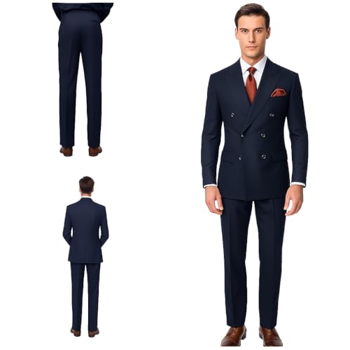 Image of Men's 2 Piece Double Breasted Suit (Black)