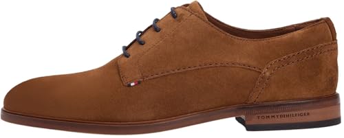 Tommy Hilfiger Hilfiger FM0FM05776 - Zapatos de Vestir de Ante para Hombre, Color marrón (Coconut Grove), Talla 10
