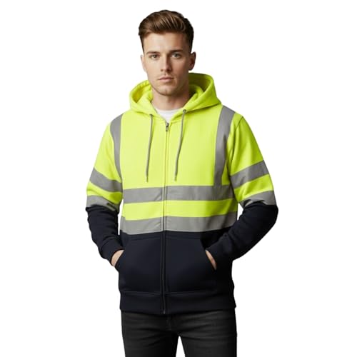 Polaire travail homme veste haute visibilité zippée sécurité pour éviter les risques la nuit