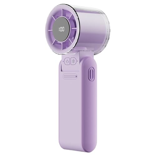 Tyinerc Ventilador portátil recargable, ventiladores de bolsillo personales plegables - Ventilador de pantalla LED plegable,4000mAh Dispositivo de enfriamiento portátil recargable para oficinas