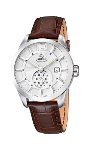 JAGUAR Reloj Modelo J663/1 de la colección ACAMAR, Caja de 43 mm Blanco con Correa de Piel marrón para Caballer