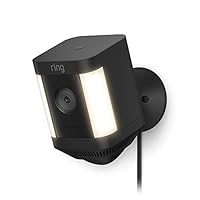 Ring Spotlight Cam Plus Plug-In by Amazon | 1080p HD Video, Two-Way Talk, Colour Night Vision, LED Spotlights, Siren, DIY installation | 30-day free trial of Ring Protect Plan