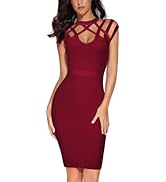 meilun Hight Neck Cut Out Bandage Dress Mini Formal Party Gowns Wedding Guest Dress for Women