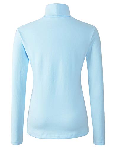 Image of Women's Soft Cotton Turtleneck Top Basic Pullover Sweater