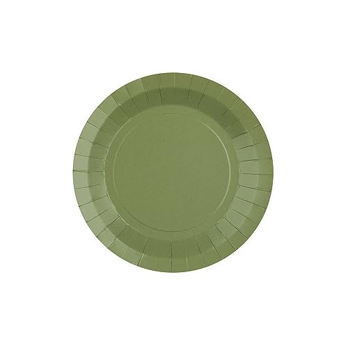 Santex 10 ASSIETTES CARTON BIO CARRÉES 23CM VERT OLIVE