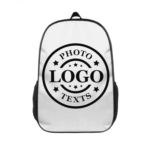 Custom Backpack Suits for Men Women, Personalized Casual Travel Bag Design with Text Photo Name Logo Large-capacity for Work Sport Outdoor Activity, White3