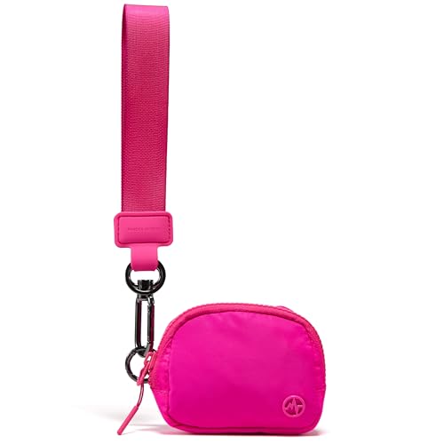 Pander Wrist Strap & Mini RFID Blocking Wallet Combo – Stylish, Compact, and Versatile Accessory Set - Sonic Pink