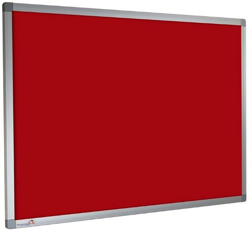 Charles Twite Noticeboard Class 1 Aluminium Framed 900mm x 600mm, Peony Red