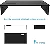BONTEC Monitor Stand for Desk, Wooden Desk Riser, 540 x 255 x 104 mm, Ergonomic Monitor Riser with Phone Holder, Cable Management, Keyboard Storage, Desktop Organiser, 30 kg Load, Black #5